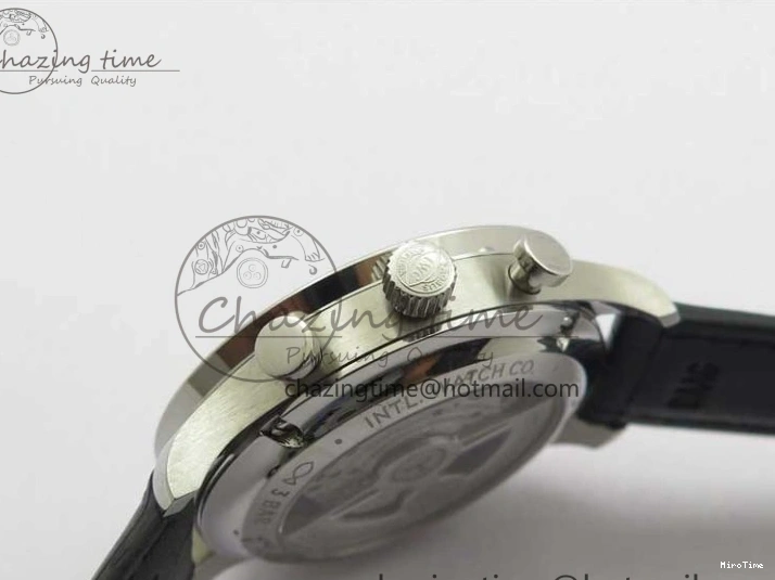 MIROTIME 0410 Elegant Portuguese IW371615 ZF 1:1 Best Edition SS Green Dial on Black Leather Strap A96355 V 7081